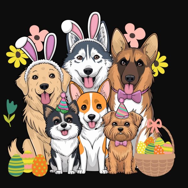 Doggie Easter Egg Hunt Standard Tee Black - Image 2