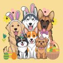Doggie Easter Egg Hunt Standard Tee Yellow