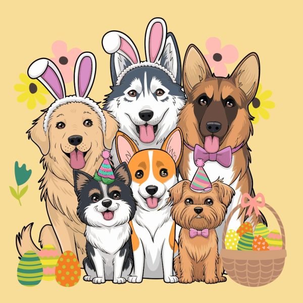 Doggie Easter Egg Hunt Standard Tee Yellow - Image 2