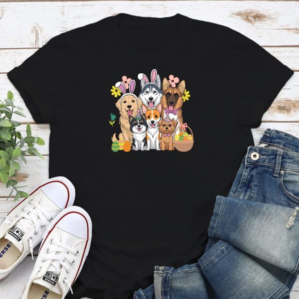 Doggie Easter Egg Hunt Standard Tee Black