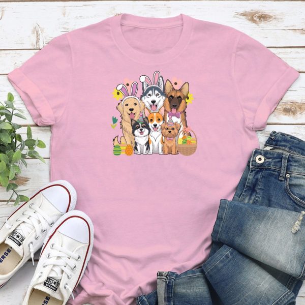 Doggie Easter Egg Hunt Standard Tee Light Pink