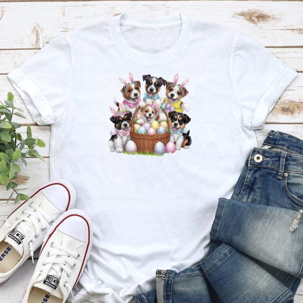 Happy Easter Puppies Standard Tee White